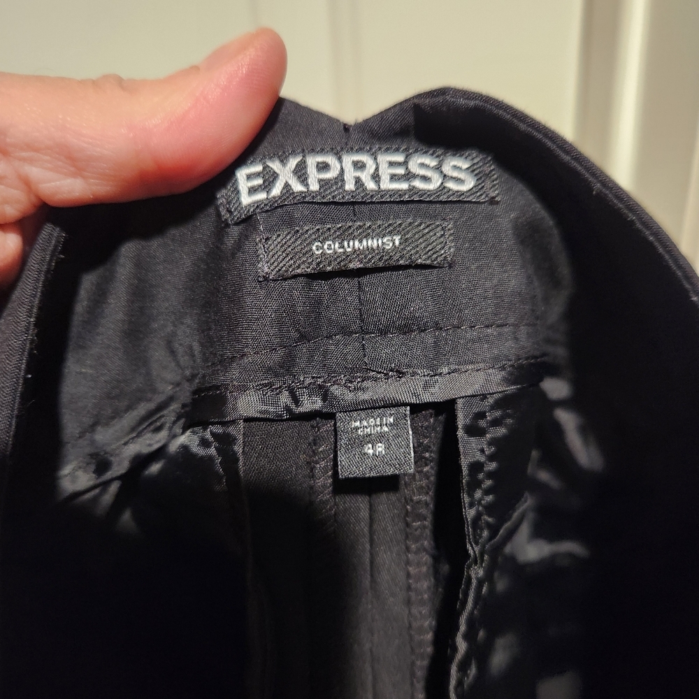 Express Columnist Black Ankle Satin Side Paneo Pants Size 4 - Picture 3 of 7